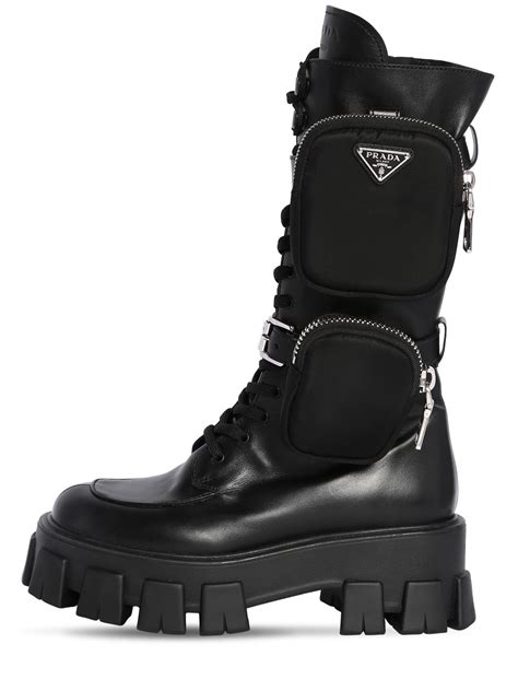 prada tall leather boots|prada monolith boots.